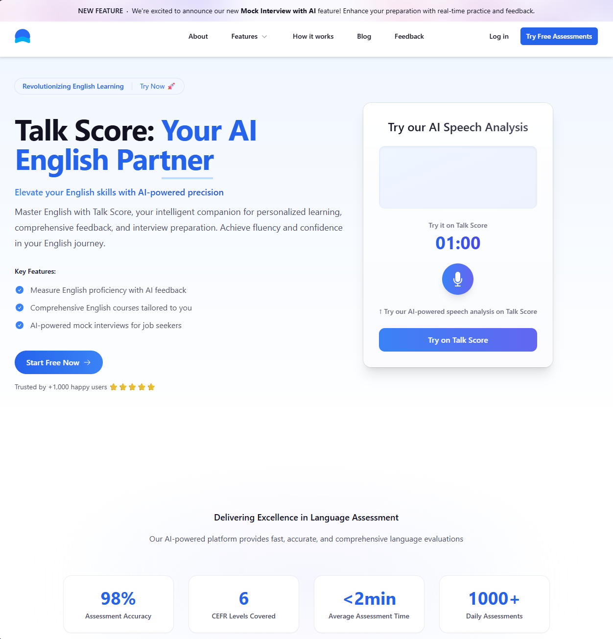 Talk Score - Elevate your English skills with AI-powered precision